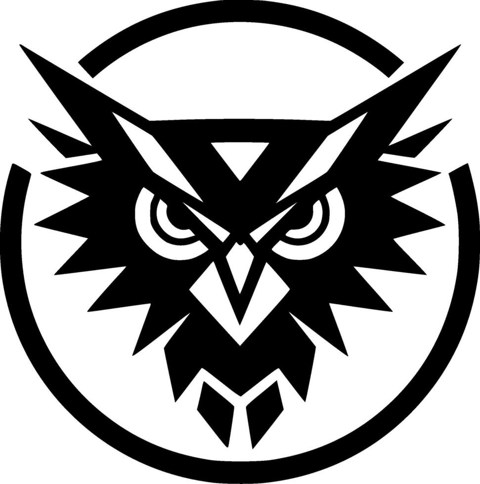 Owl, Black and White illustration vector
