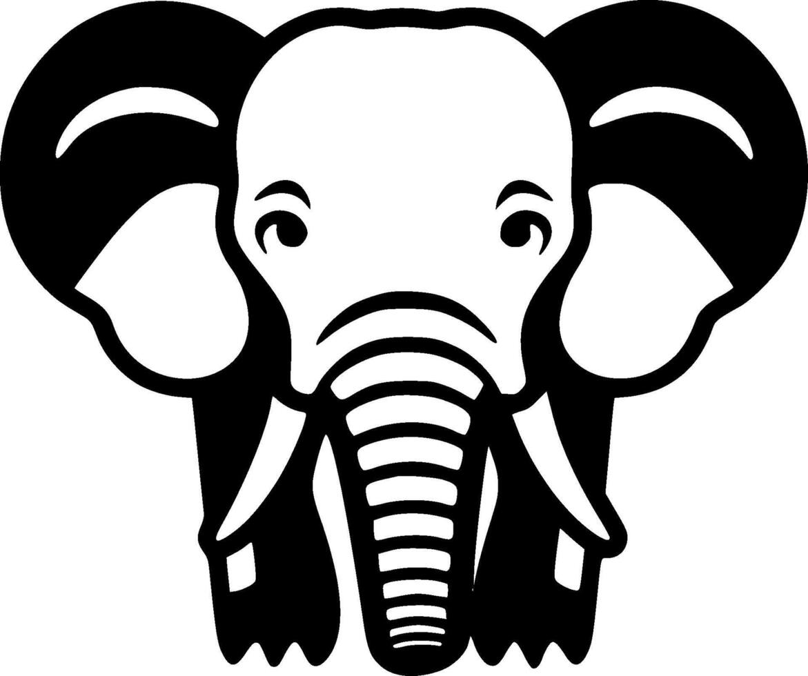 Elephant, Black and White illustration vector