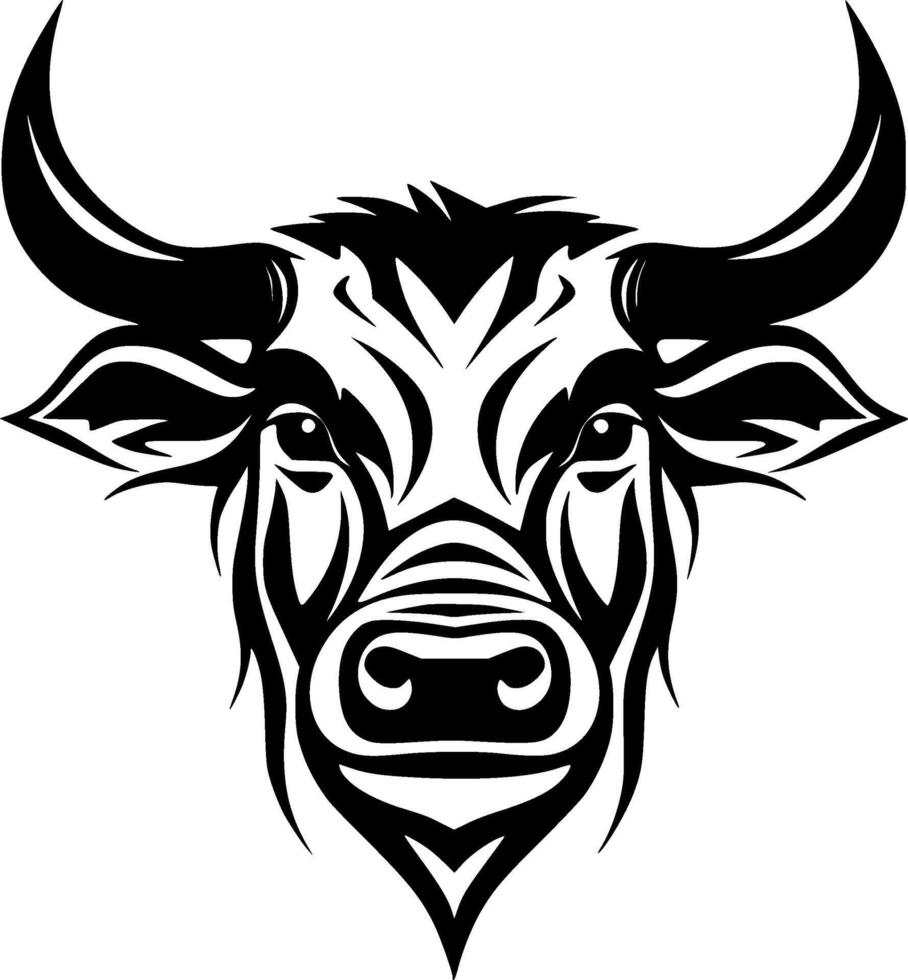 Bull - Black and White Isolated Icon - illustration vector
