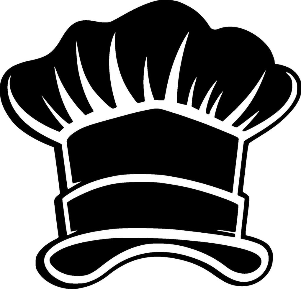 Chef Hat, Black and White illustration vector