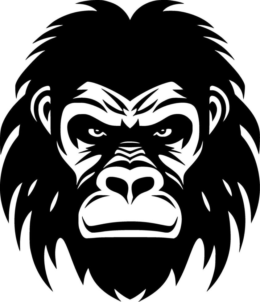 Gorilla, Minimalist and Simple Silhouette - illustration vector