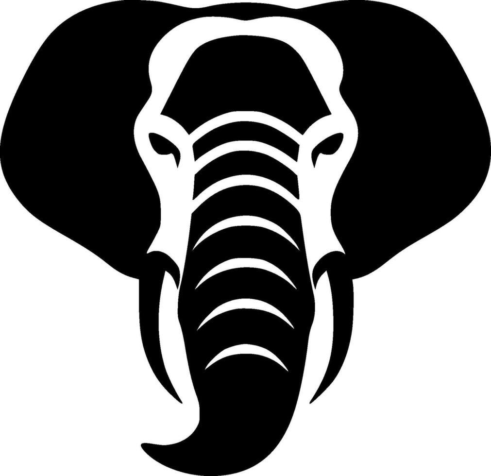 Elephant, Black and White illustration vector