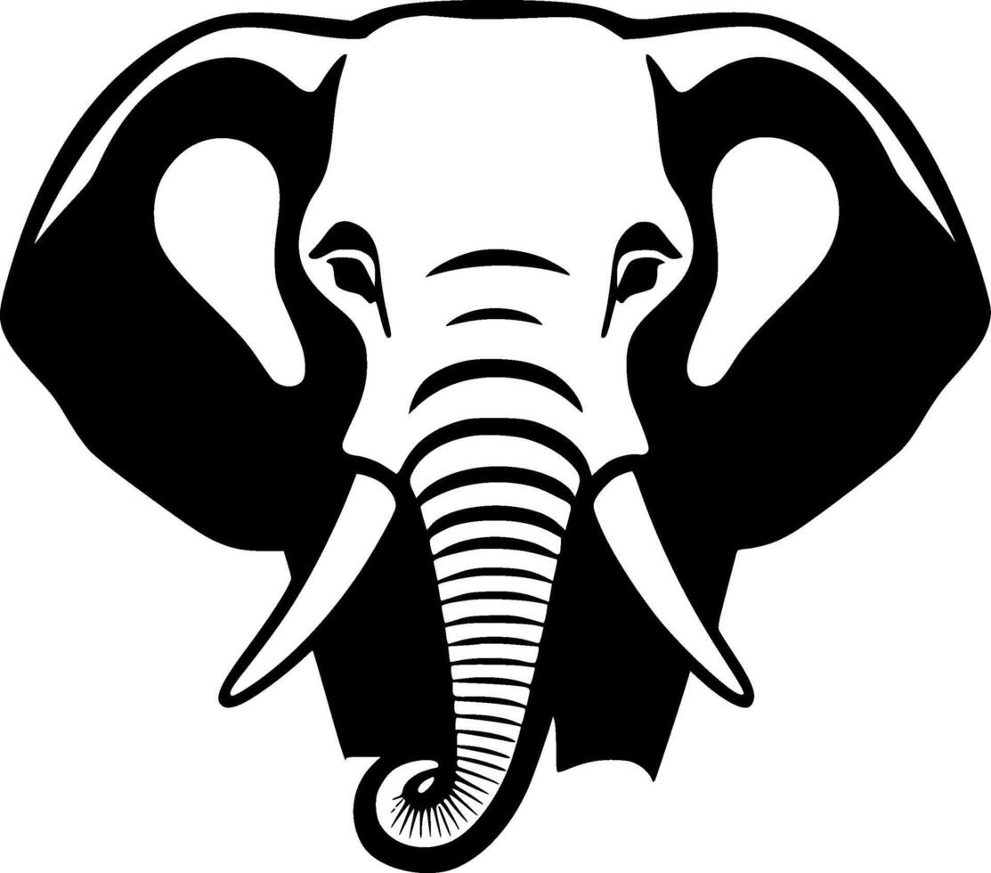 Elephant - Black and White Isolated Icon - illustration vector