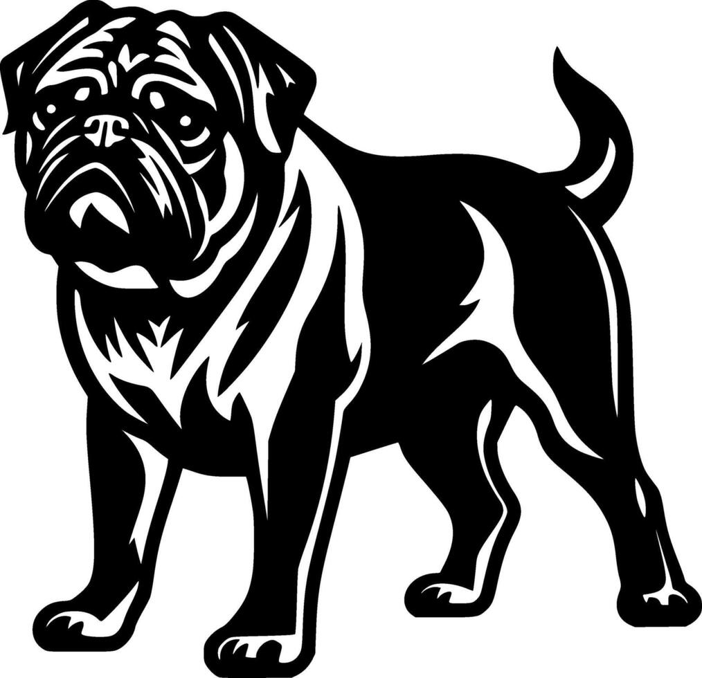 Pug - Black and White Isolated Icon - illustration vector