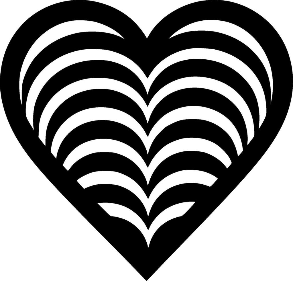 Heart, Black and White illustration vector