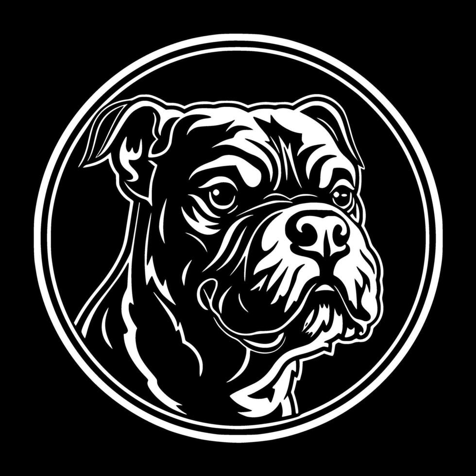 Bulldog, Black and White illustration vector