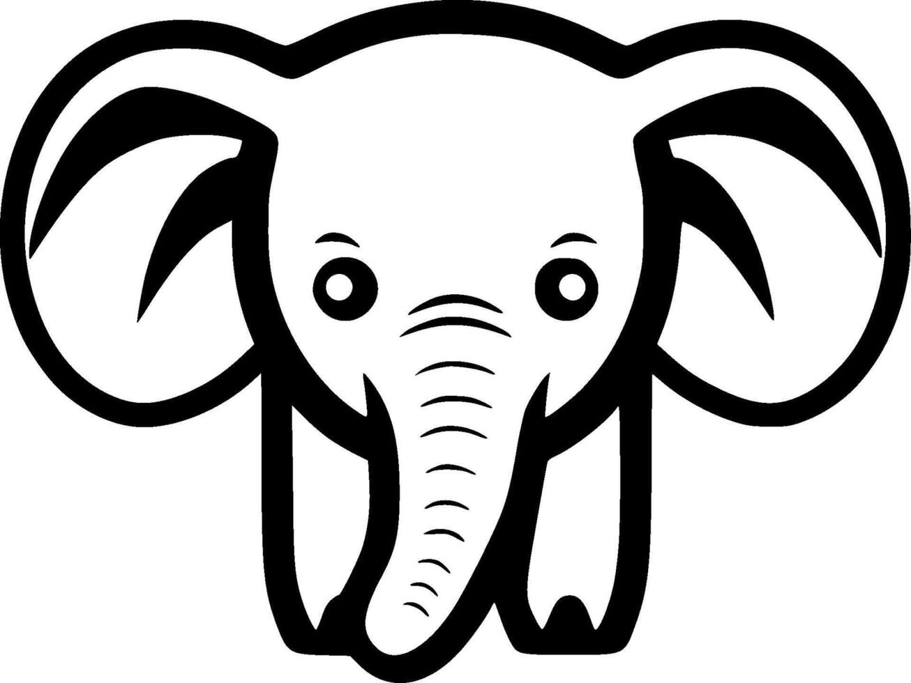 Elephant, Minimalist and Simple Silhouette - illustration vector