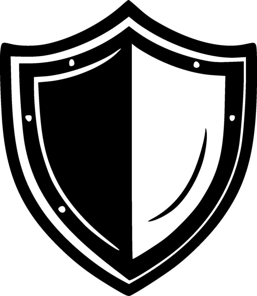 Shield, Black and White illustration vector