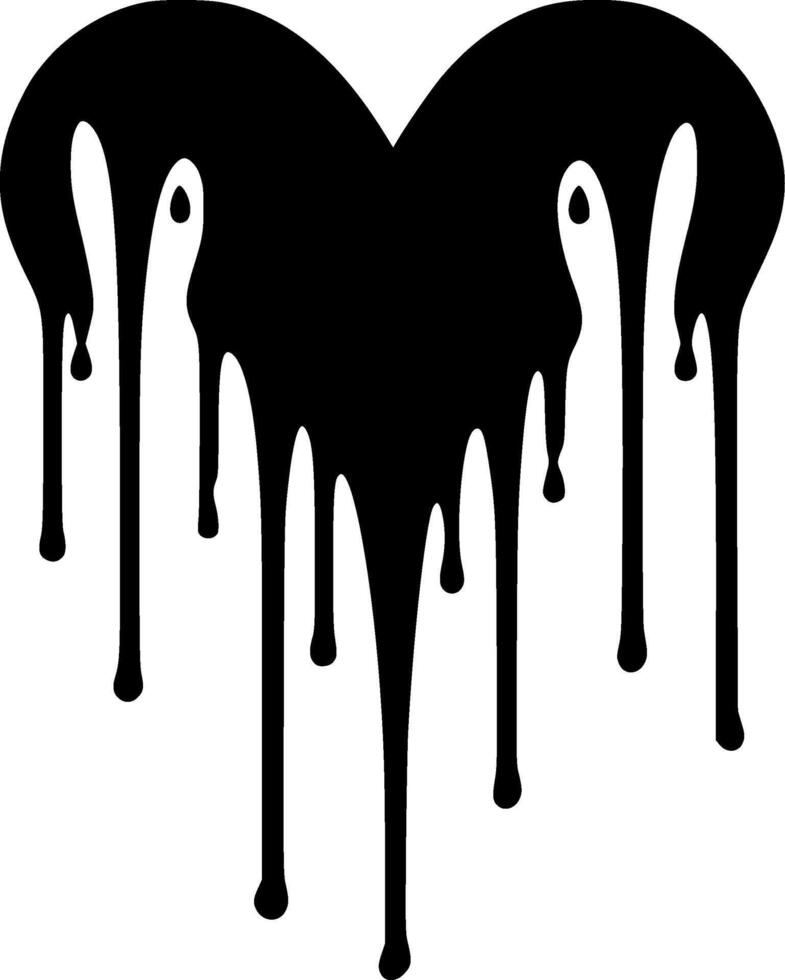 Heart Dripping - Minimalist and Flat Logo - illustration vector
