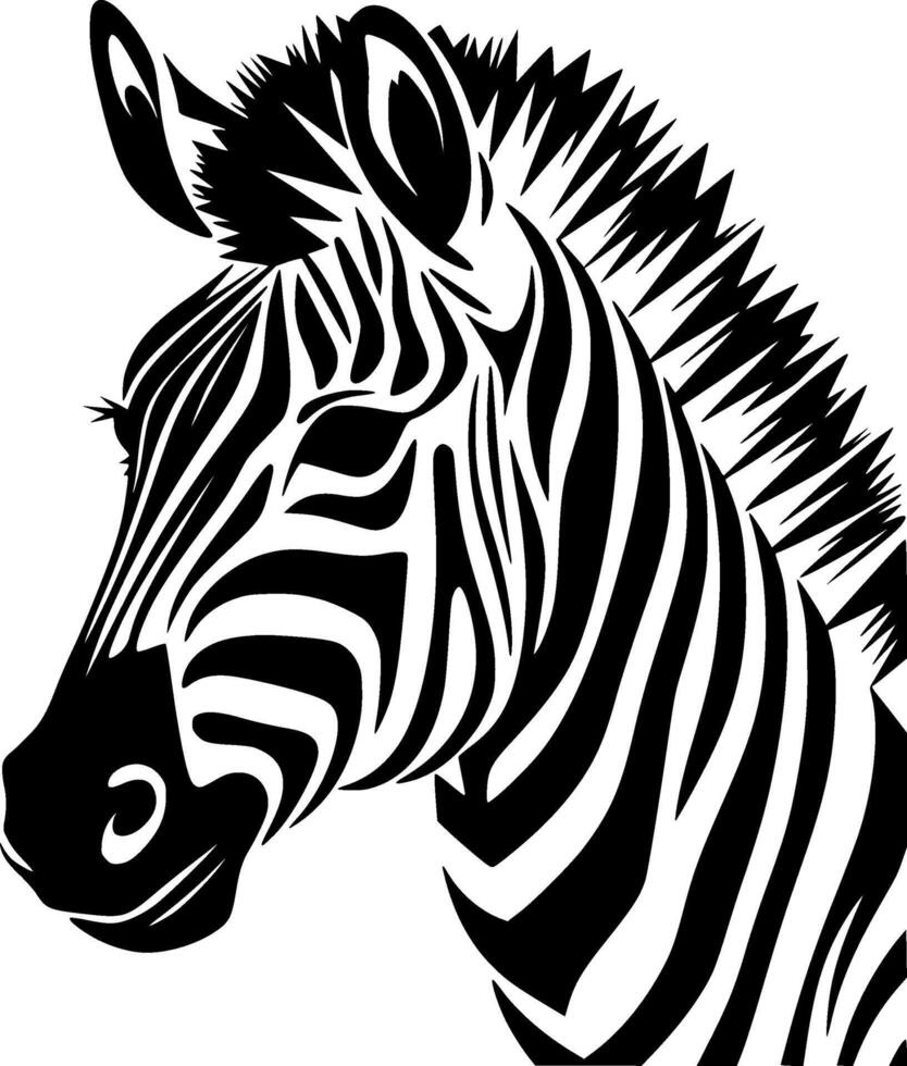 Zebra, Black and White illustration vector