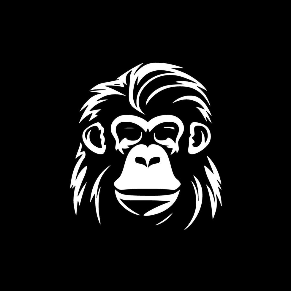 Monkey, Minimalist and Simple Silhouette - illustration vector
