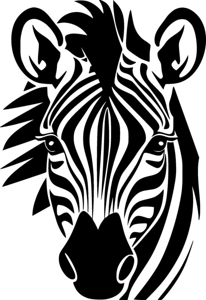 Zebra, Minimalist and Simple Silhouette - illustration vector