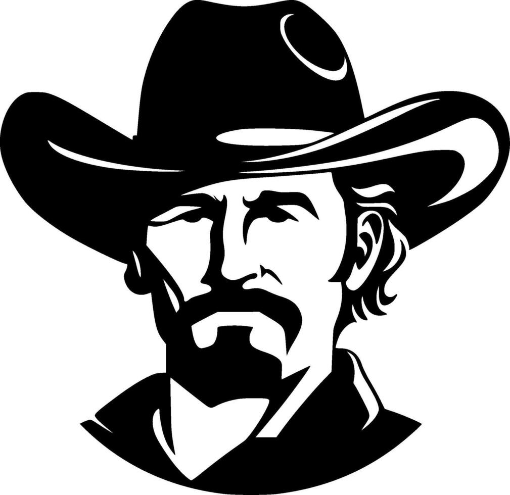 Western - Black and White Isolated Icon - illustration vector
