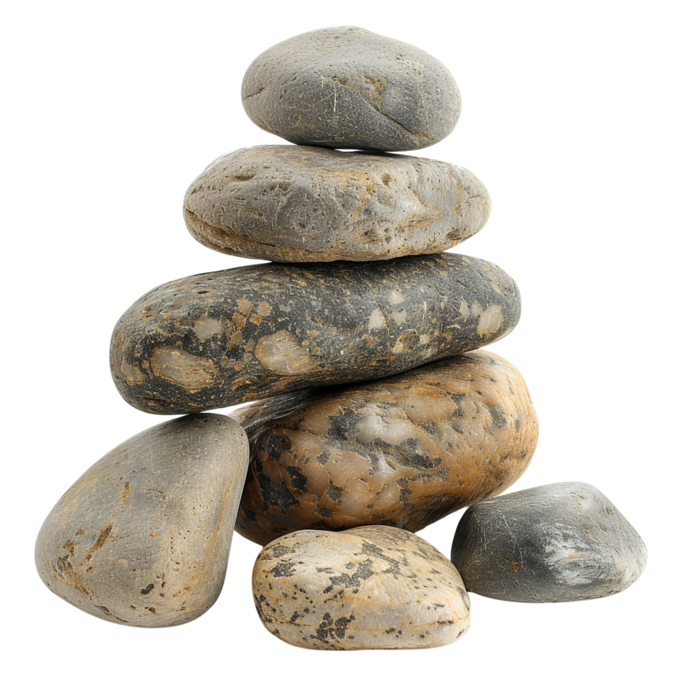 A pile of rock stones isolated on a transparent background png