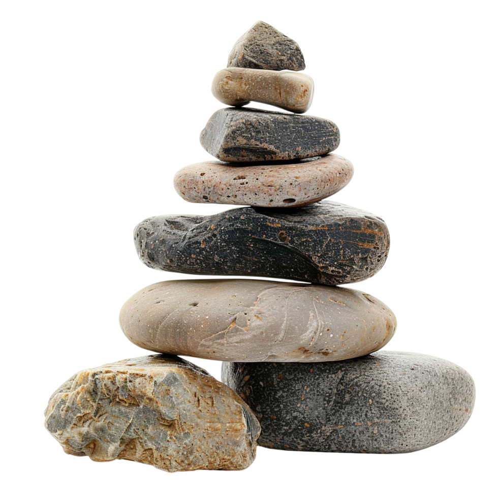 A pile of rock stones isolated on a transparent background png
