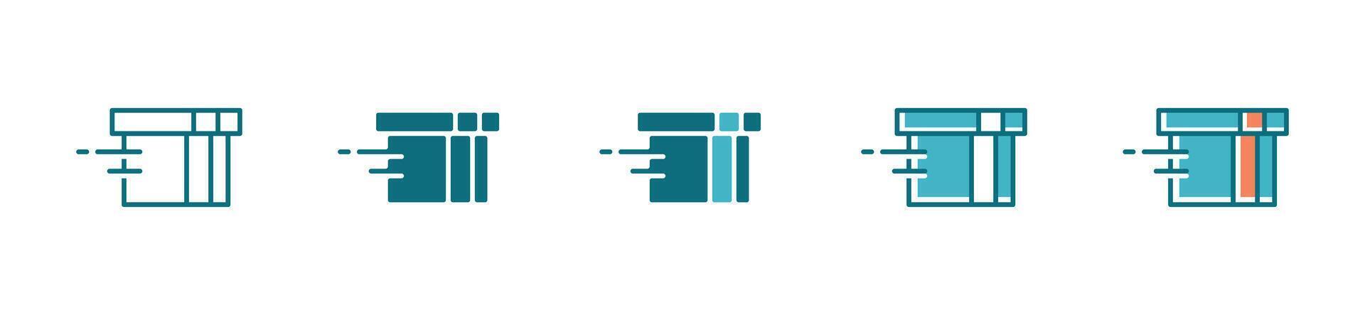 Fast shipping delivery package icon for transport express courier app and web vector