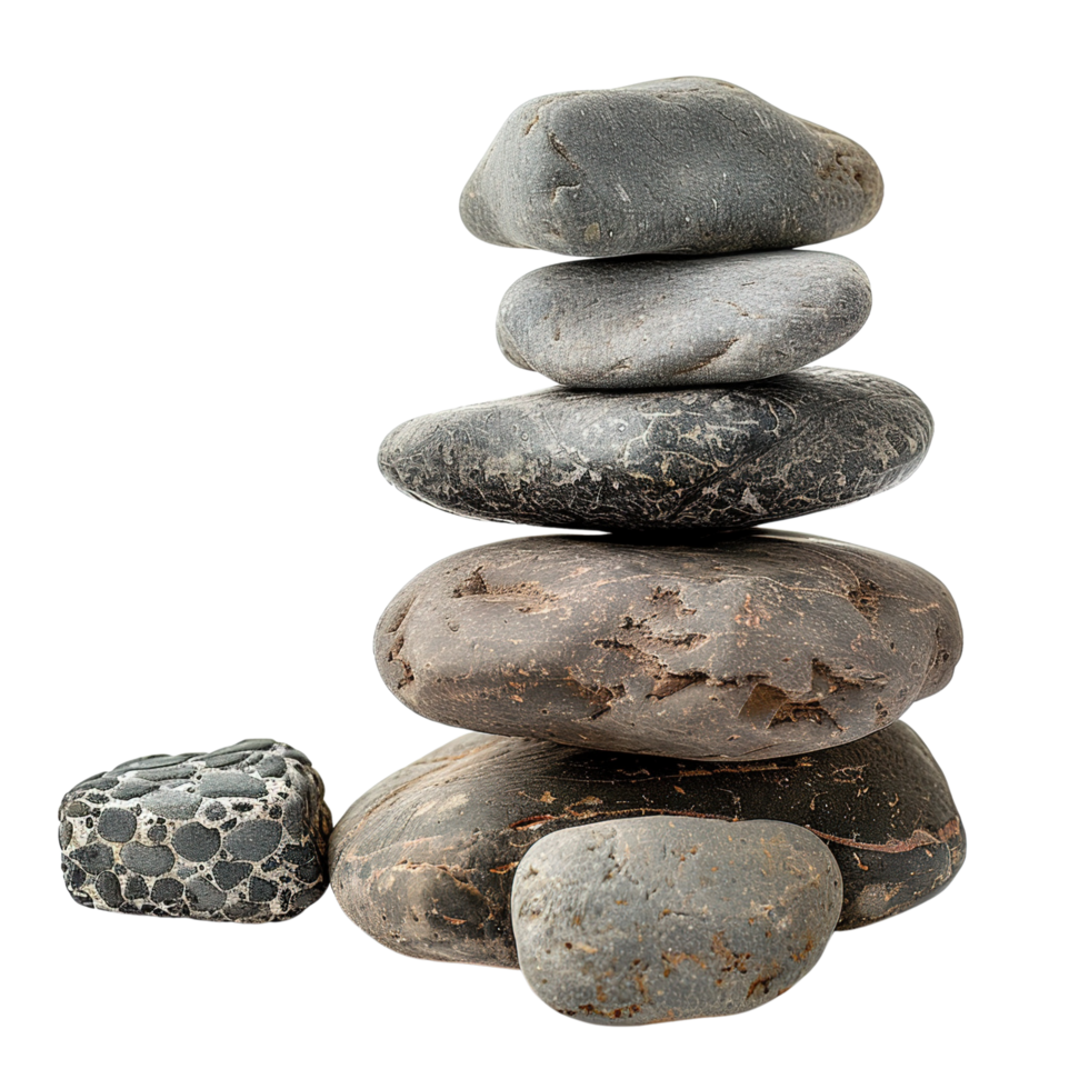 A pile of rock stones isolated on a transparent background png