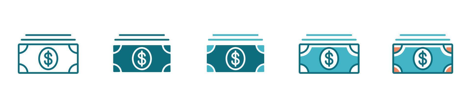 money dollar bundle icon line salary payment illustrations for a business app or web template interface design vector