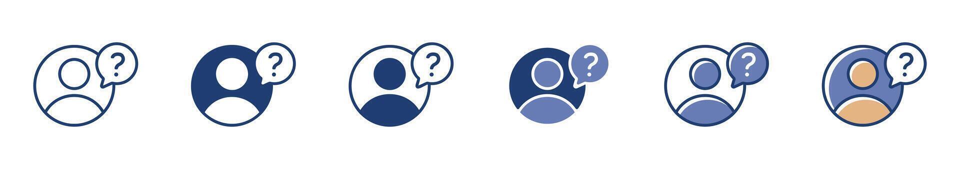 ask question for help information icon set faq online support community illustration symbol design vector