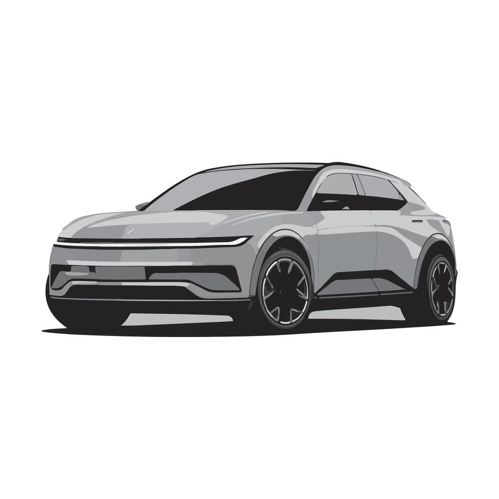 flat design illustration of a modern sports car vector