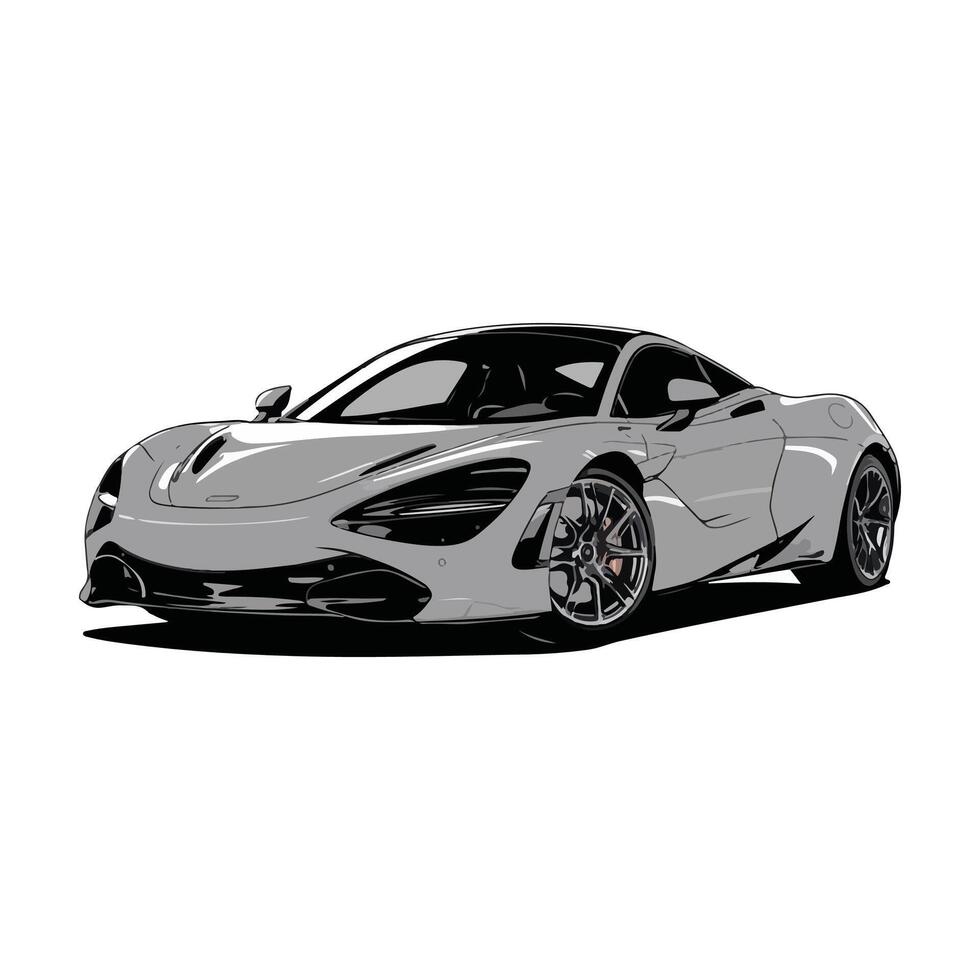 flat design illustration of a modern sports car vector