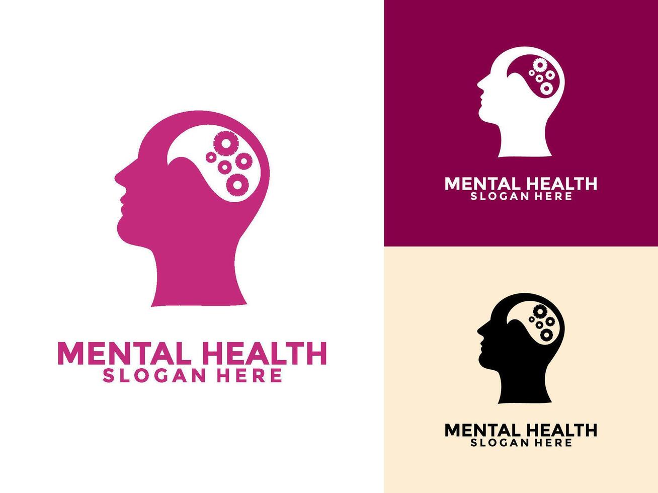 Mental Health Logo Design, Professional modern psychology, Creative healthy mind logo template vector