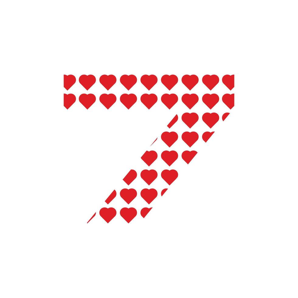 Number 7 Pattern Love Abstract Creative Icon Design Logo vector