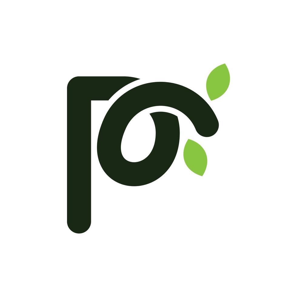 Letter P Bio Leaf Nature Simple Business Icon Design Logo vector