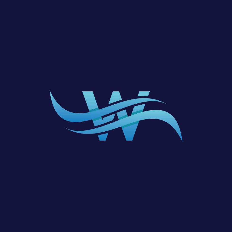 Simple Modern Initial W Wave Creative Business Icon Design Logo vector