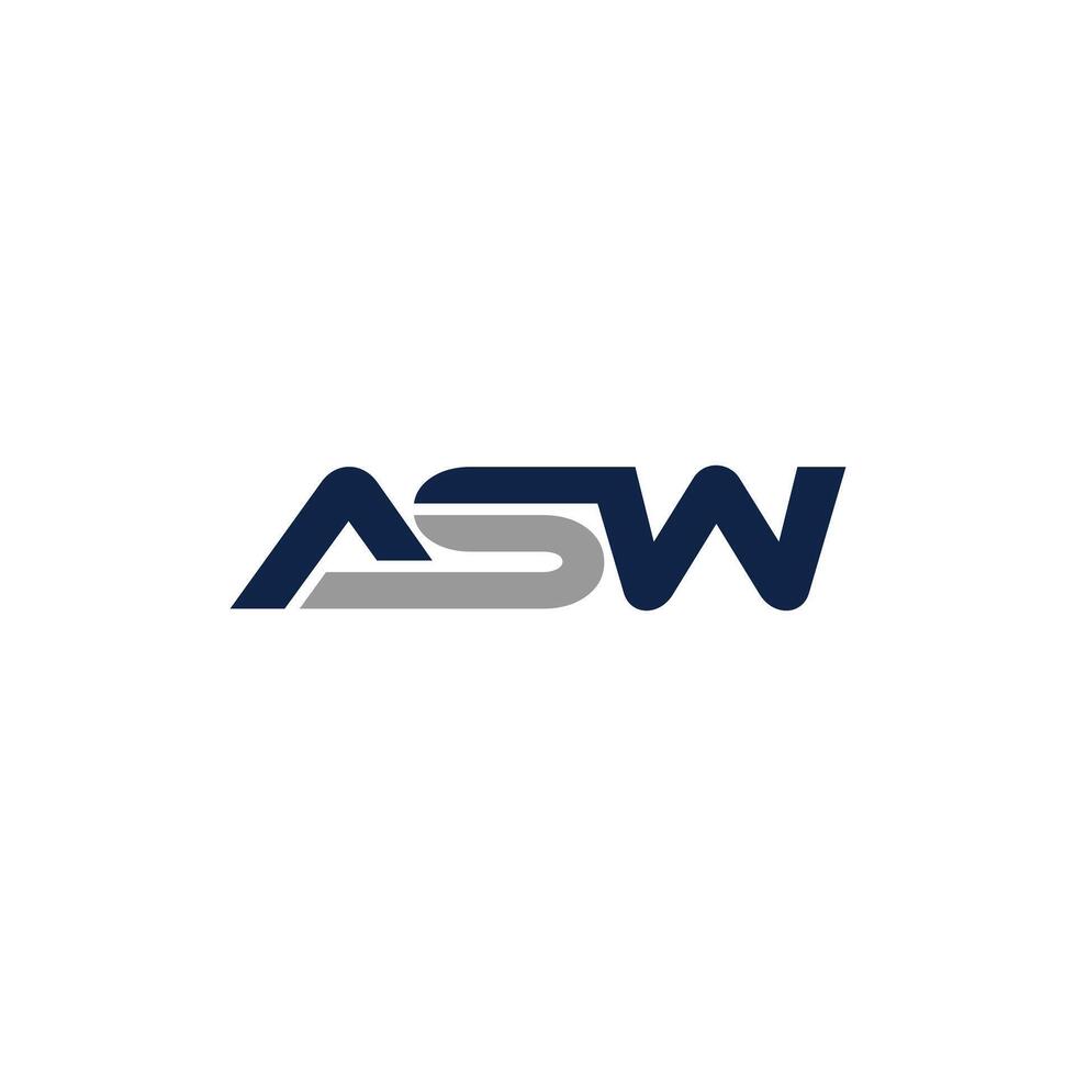 Modern Simple Initial ASW Creative Design Business Logo vector
