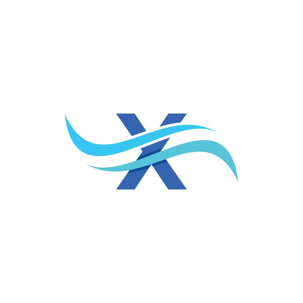 Letter X Wave Flowing Business Icon Design Creative Logo vector