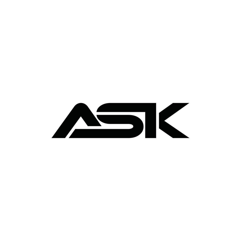 Geometric Initial ASK Black Modern Business Creative Design Logo vector