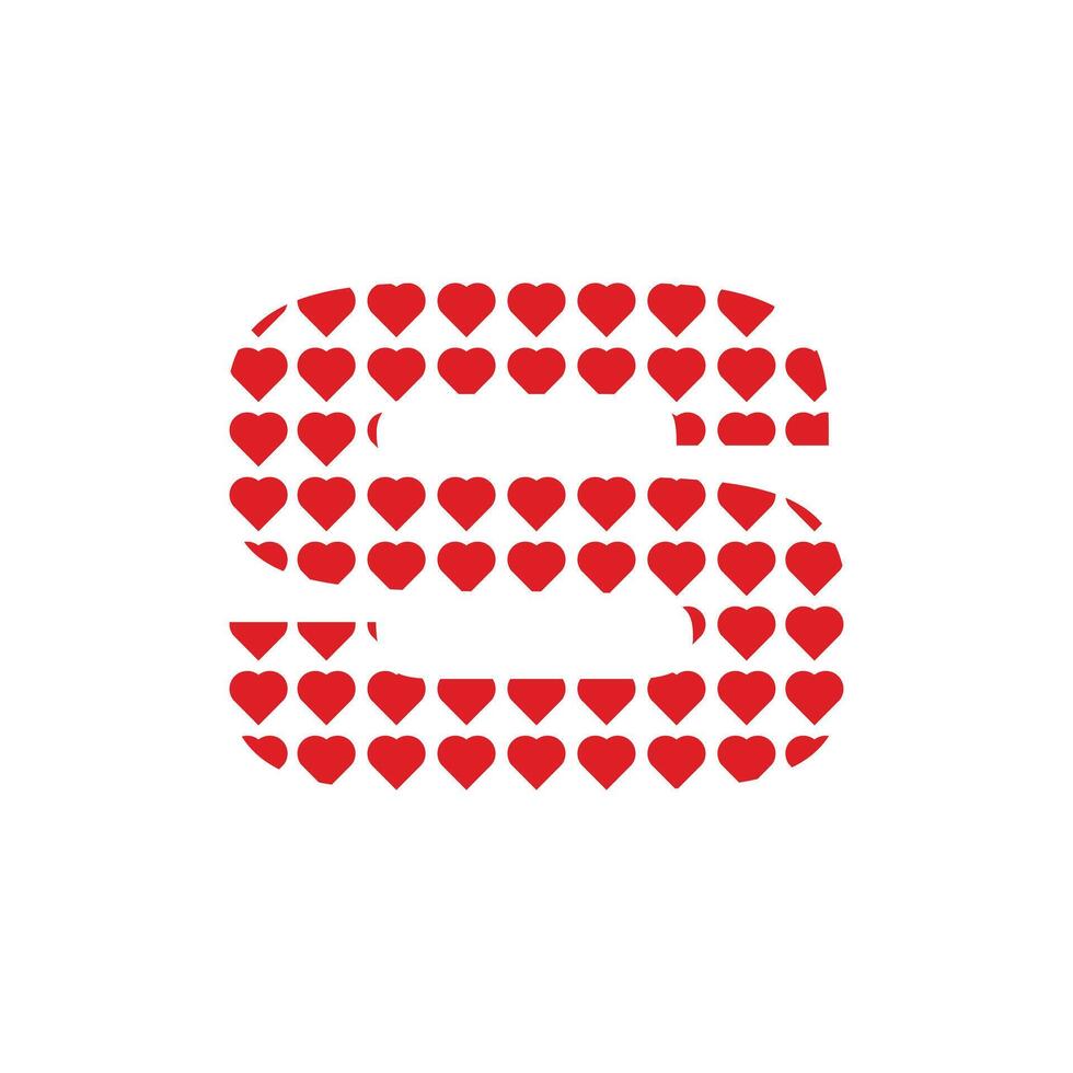 Letter S Abstract Pattern Love Simple Icon Design Logo vector