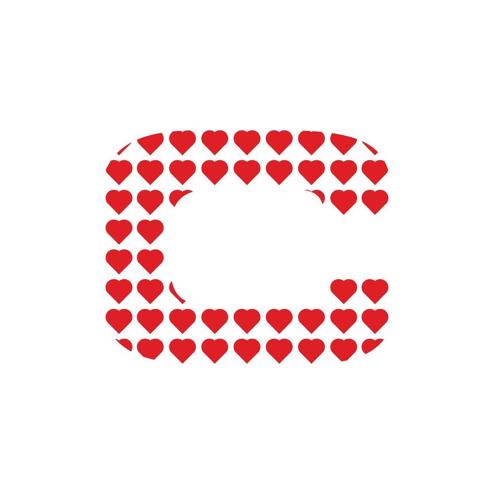 Letter C Love Pattern Modern Abstract Creative Design Logo vector