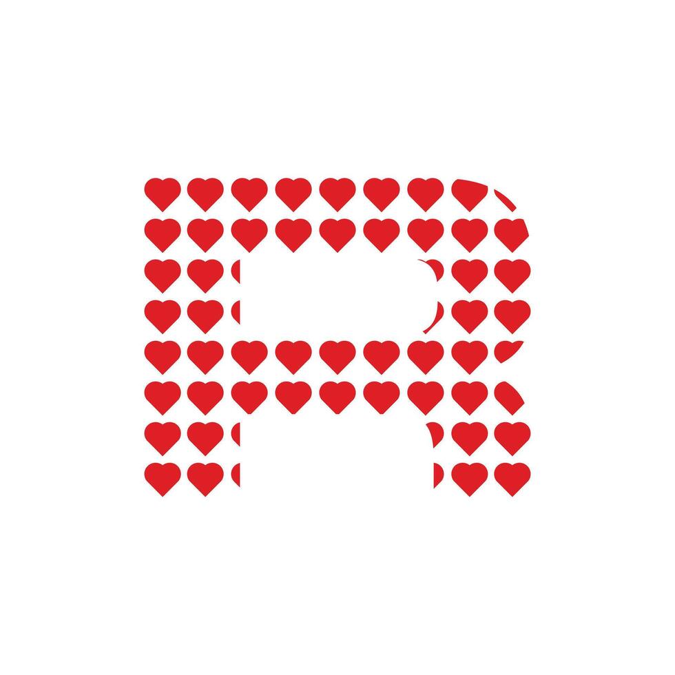 Letter R Love Pattern Simplicity Icon Modern Business Logo vector