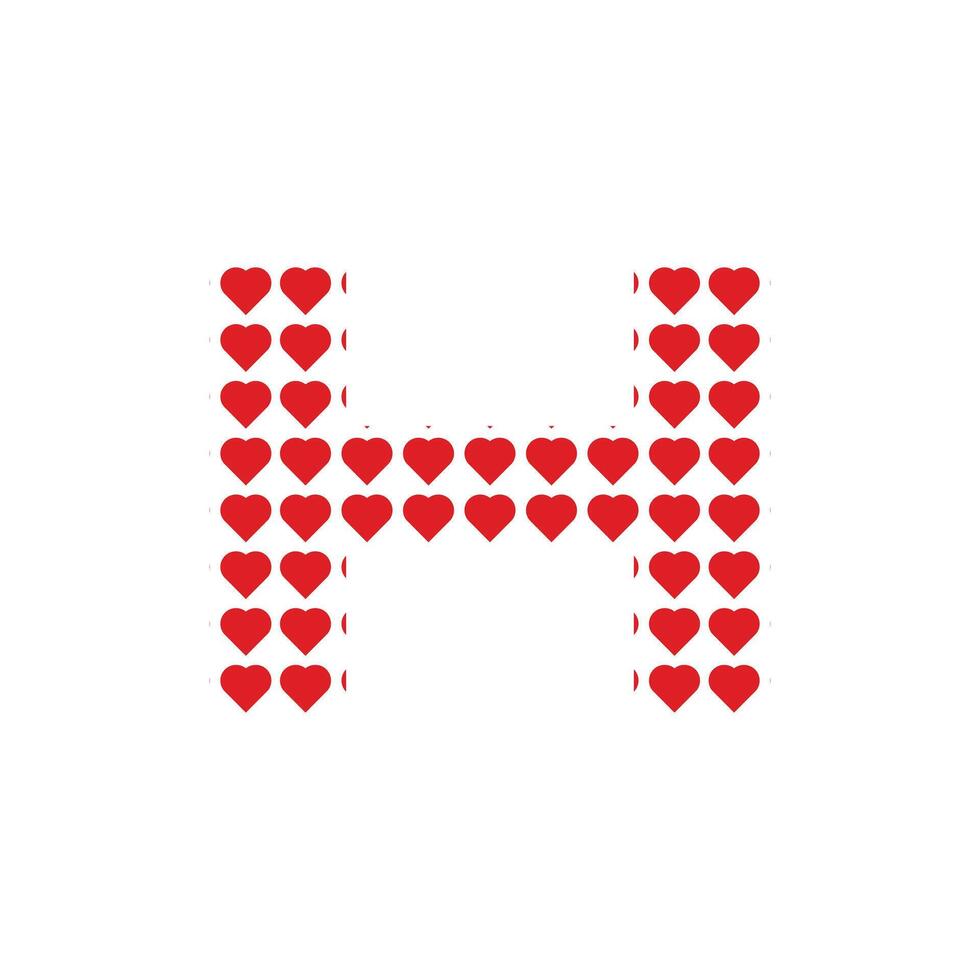 Letter H Abstract Love Pattern Modern Creative Icon Design Logo vector