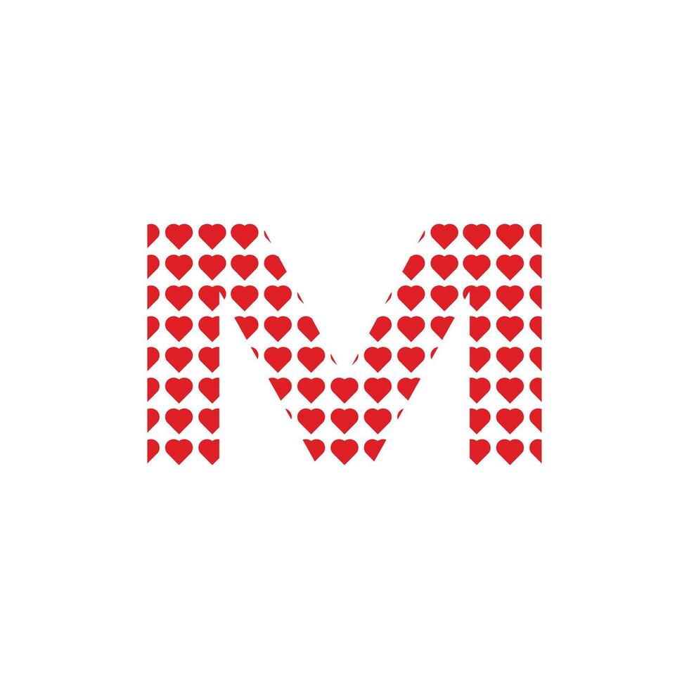 Letter M Love Abstract Pattern Creative Icon Modern Design Logo vector