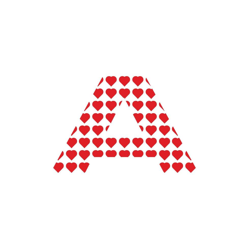 Letter A Love Pattern Modern Abstract Creative Business Icon Logo vector