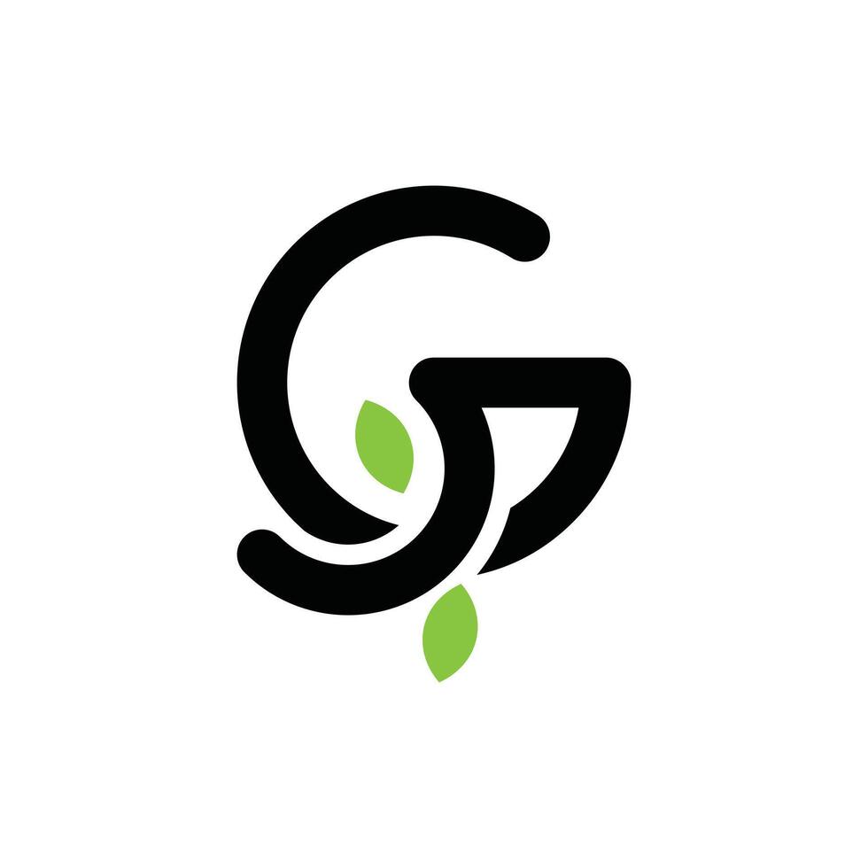 Letter G Leaf Nature Icon Business Creative Design Template Logo vector