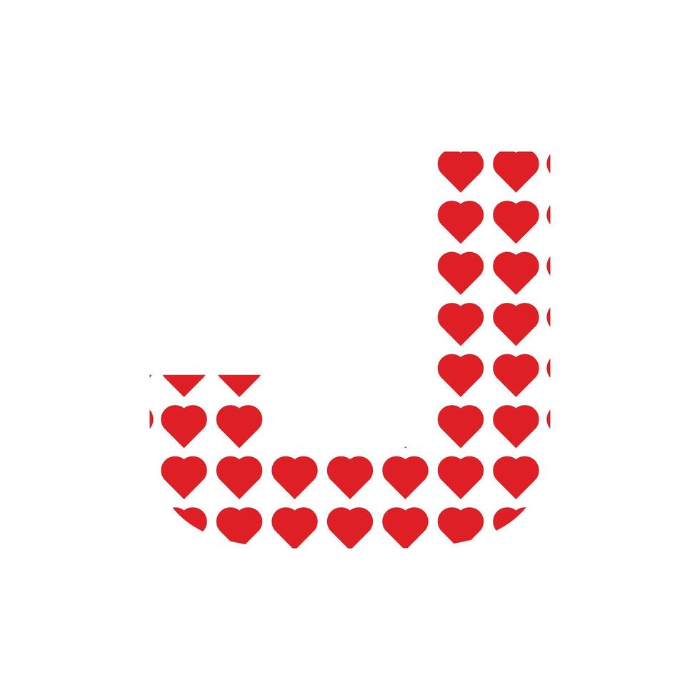 Letter J Love Pattern Abstract Business Icon Design Logo vector