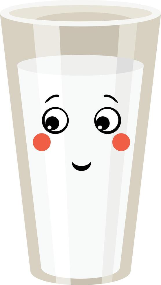Funny character mascot of glass of milk vector