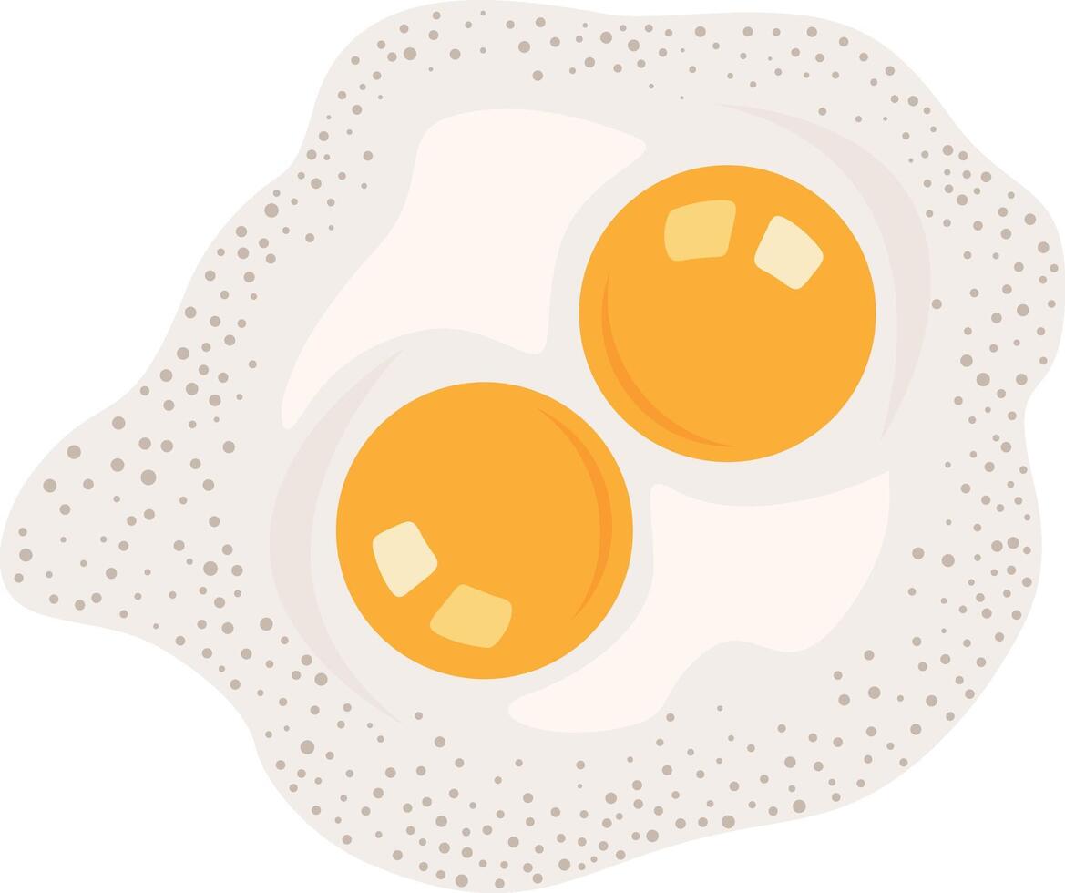 Fried egg with double yolks vector