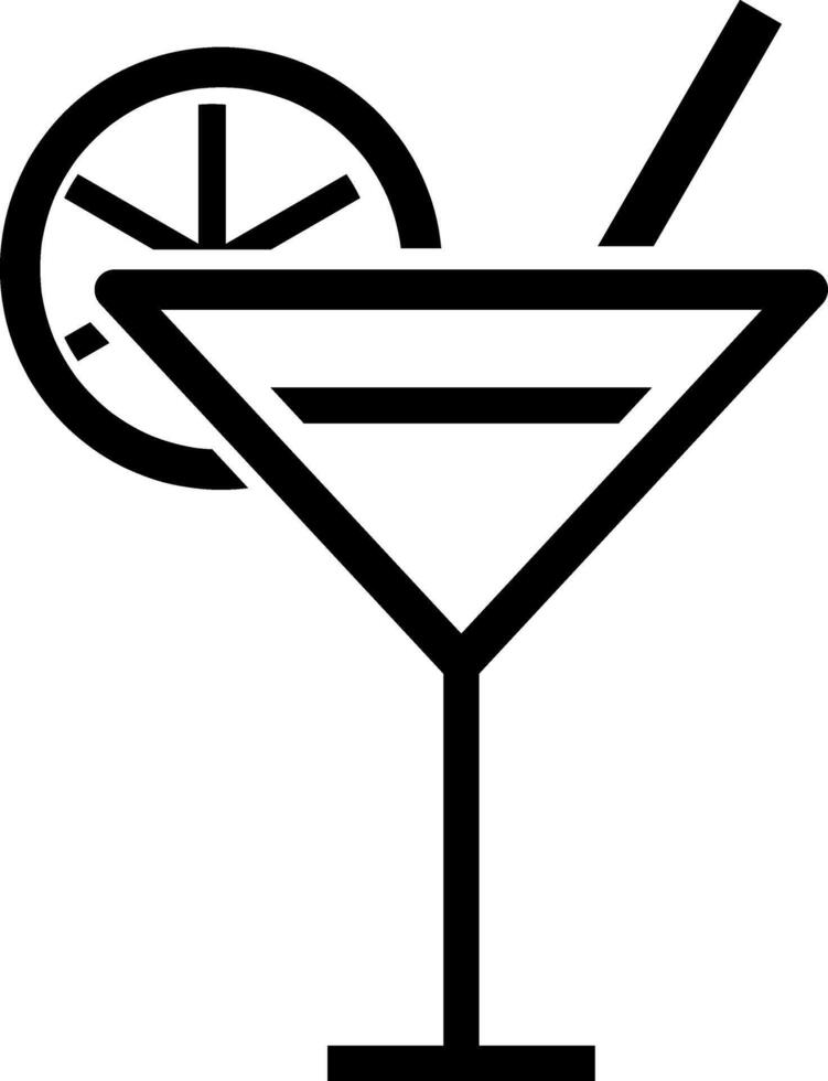 Cocktail icon Drink stencil clipart Engraving vector
