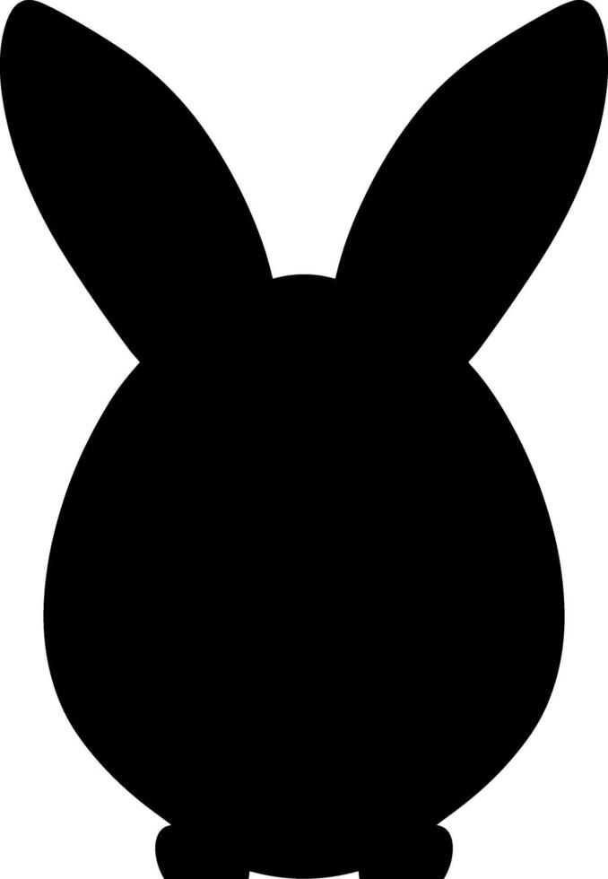 Doodle rabbit egg icon Easter art Hare for design vector