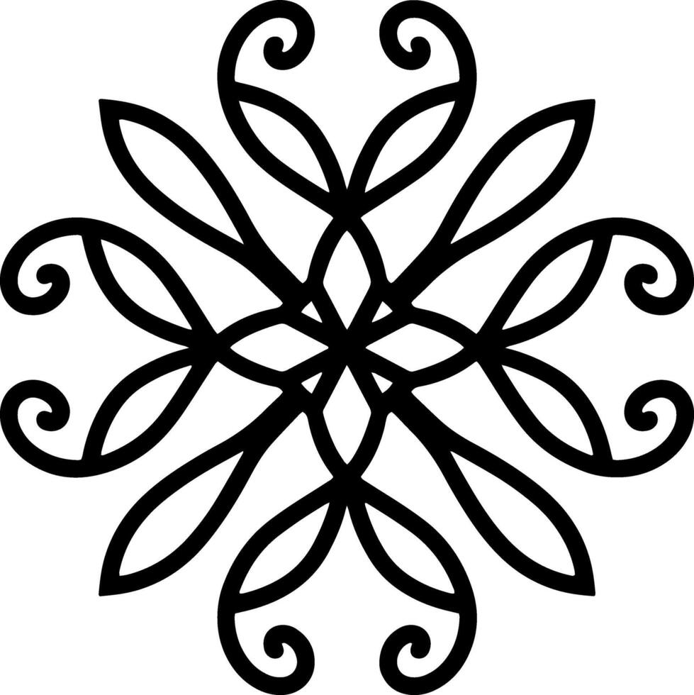 Snowflake icon Christmas and winter emblem Xmas Mandala vector