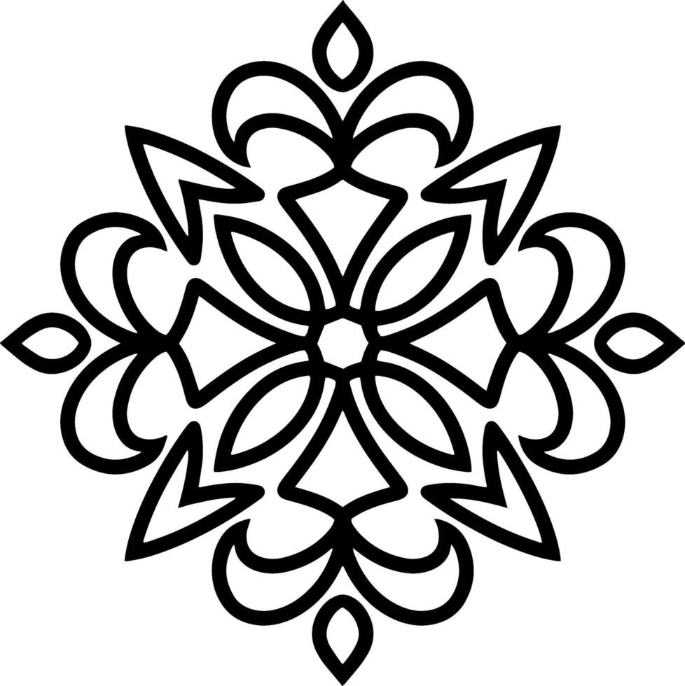 Snowflake icon Christmas and winter emblem Xmas Mandala vector