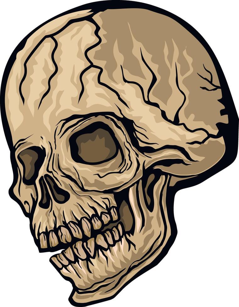 Gothic sign with skull, grunge vintage design t shirts vector