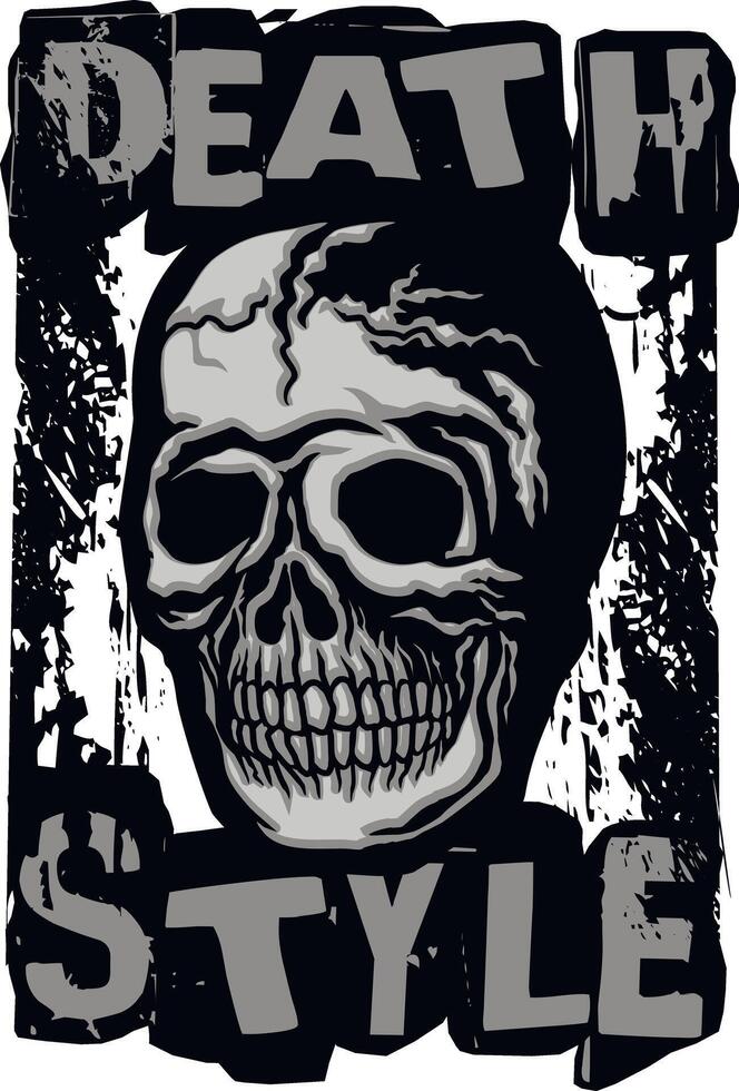 Gothic sign with skull, grunge vintage design t shirts vector