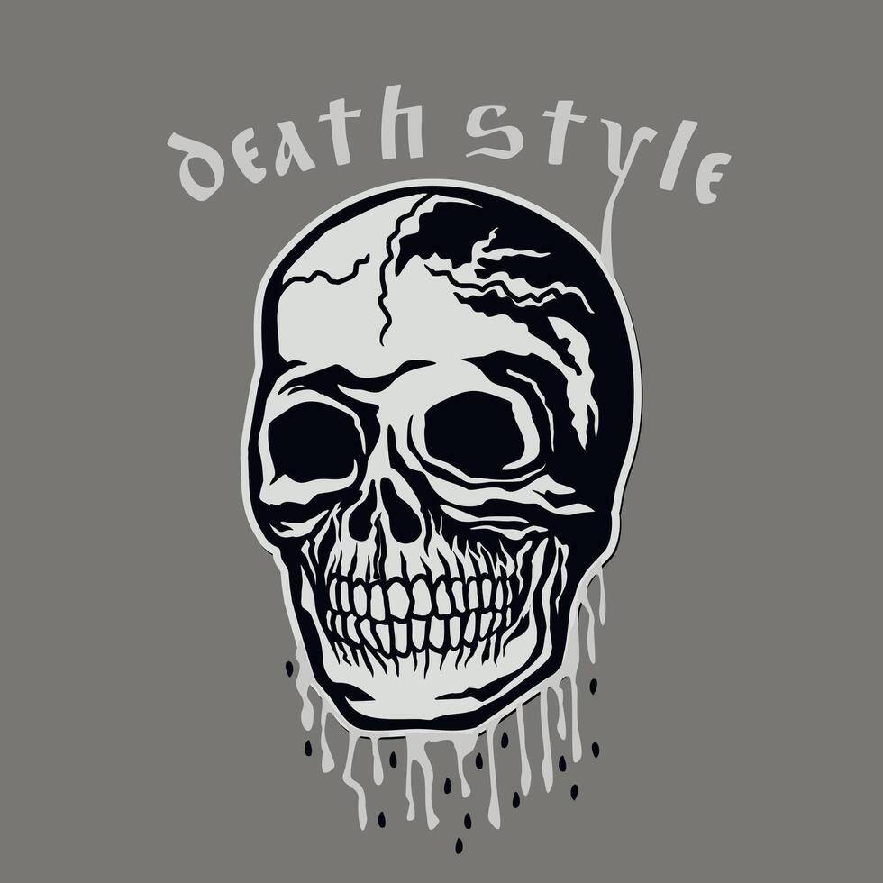 Gothic sign with skull, grunge vintage design t shirts vector