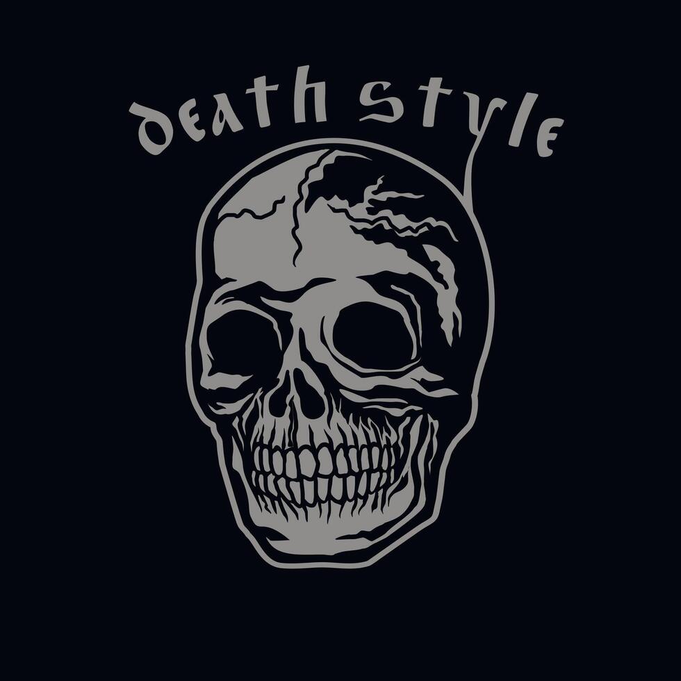 Gothic sign with skull, grunge vintage design t shirts vector